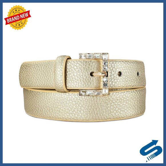 Women\'s Faux Leather Belt with Rhinestone Buckle for Dresses Jeans main image 4